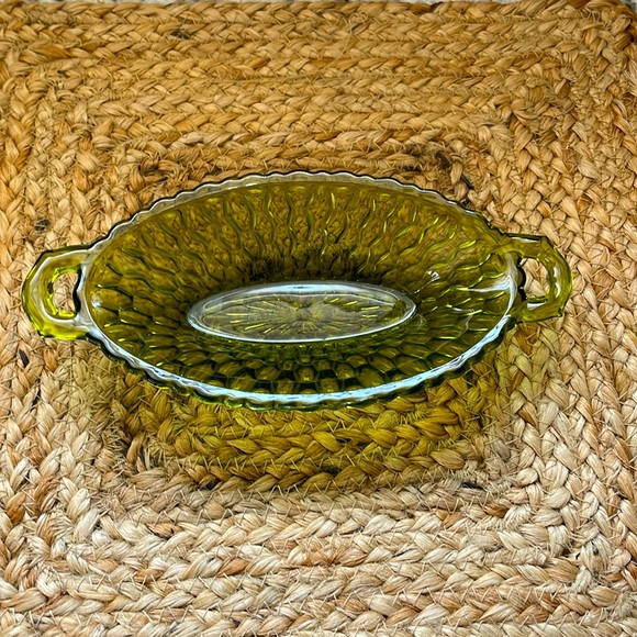 Other - Vintage Indian GlassGreen Dish